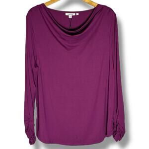 Chico’s Top Women's Size 3 (XL) Touch Of Cool Sweet Berry Cowl Neck Blouse